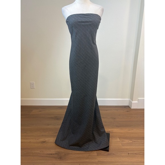 Ralph Lauren Black Label Dresses & Skirts - vtg Ralph Lauren Dress Black Label S Pinstripe wool blend Strapless Minimalist